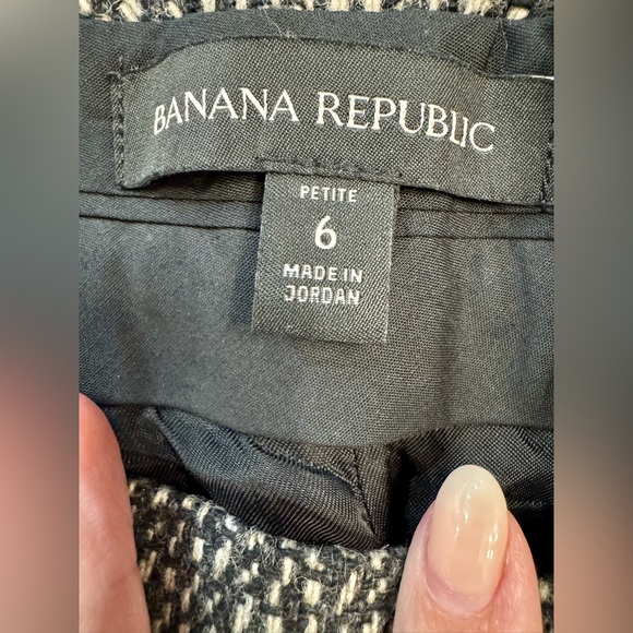 Banana Republic Women’s  Black and Tan Wool Blend Cuffed Hem Dress Pants Size 6P - Picture 3 of 7